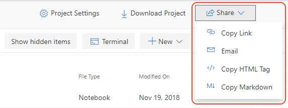 Create And Share Azure Notebook