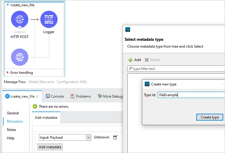 Create type button