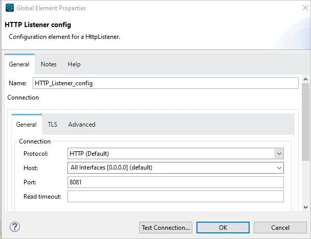 HTTP Listener Config