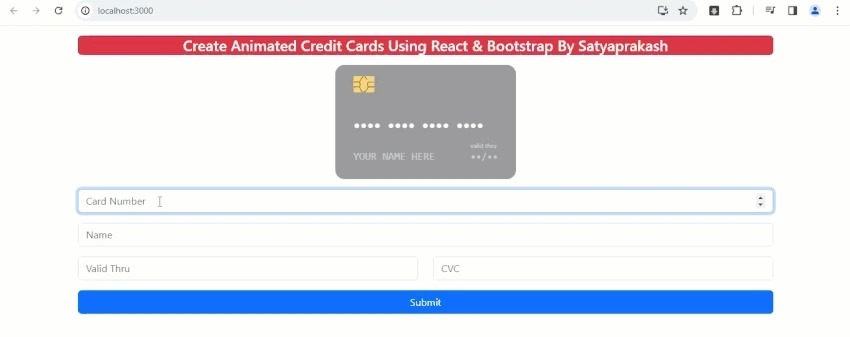 Animated Credit card
