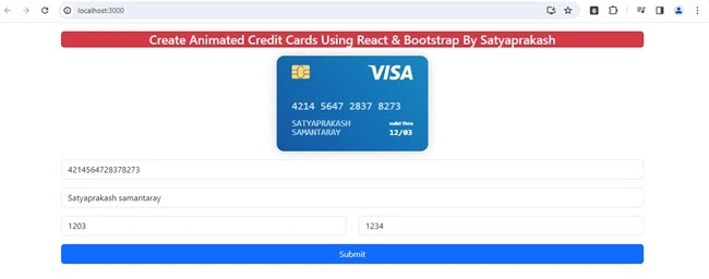 Animated credit card