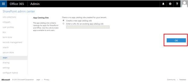 app catalog site collection page
