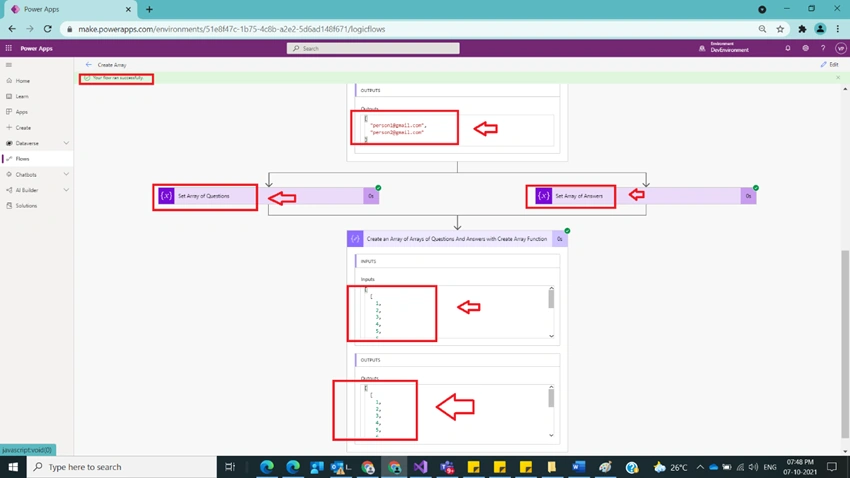 Usage of Create Array Function in Power Automate