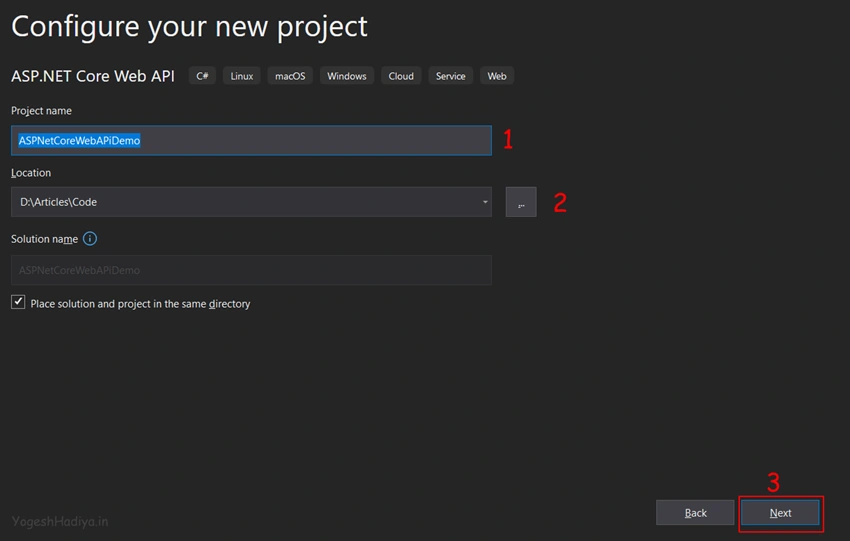 Create Asp.Net Core Web API with Entity Framework Code First Approach
