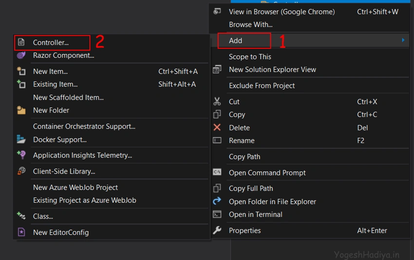 Create Asp.Net Core Web API with Entity Framework Code First Approach