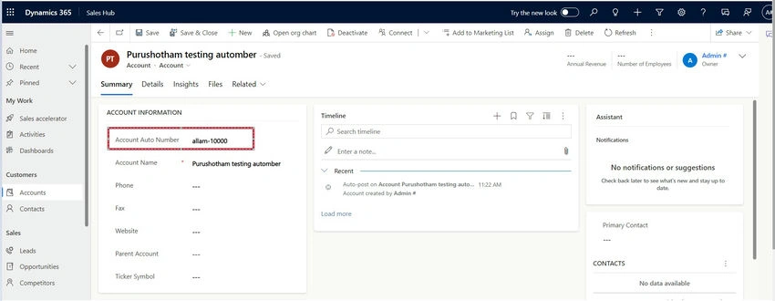 Account record