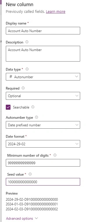 Account Auto name