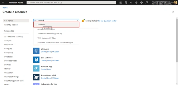 Create Azure Bot Service