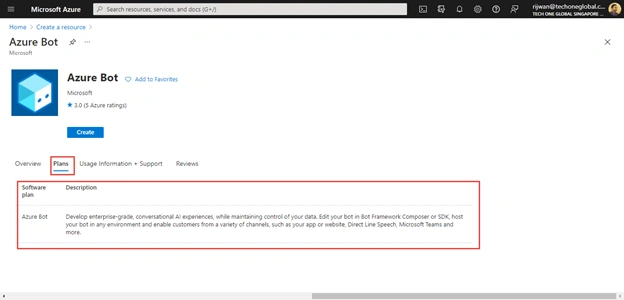 Create Azure Bot Service
