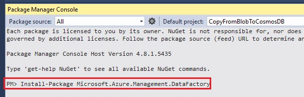 Create Azure Data Factory and Pipeline using .NET SDK
