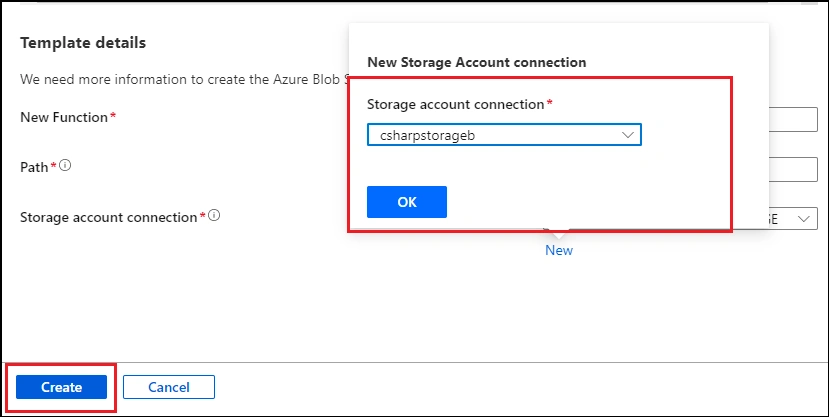 Blob Trigger in Azure Portal
