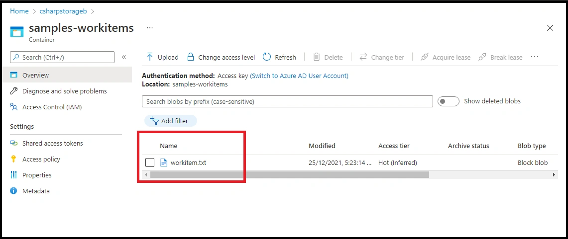 Blob Trigger in Visual Studio