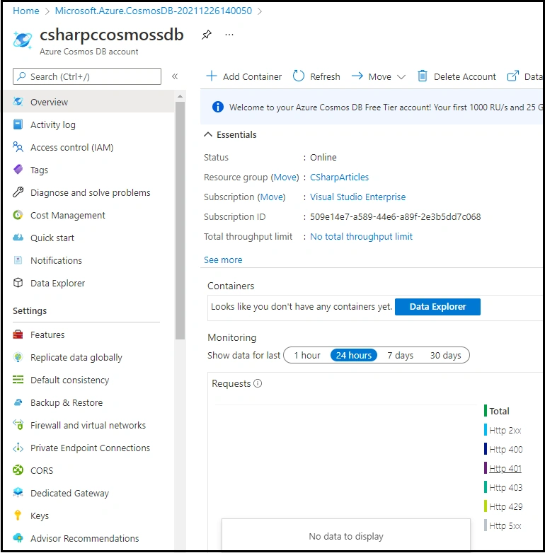 Cosmos Trigger in Visual Studio