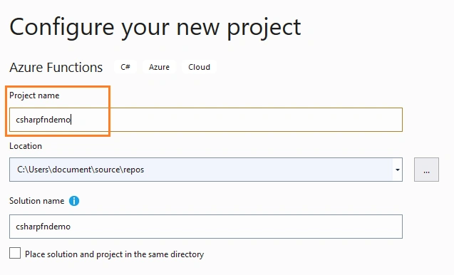 Create Azure Function in Visual Studio