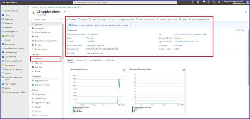 Create Azure Function – Queue Trigger in Azure Portal