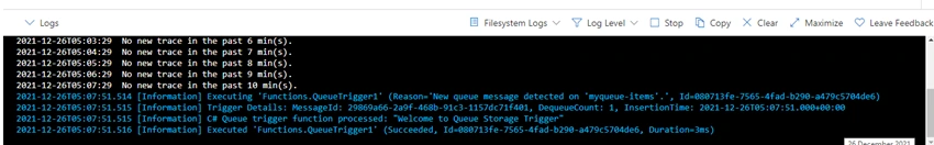 Create Azure Function – Queue Trigger in Azure Portal