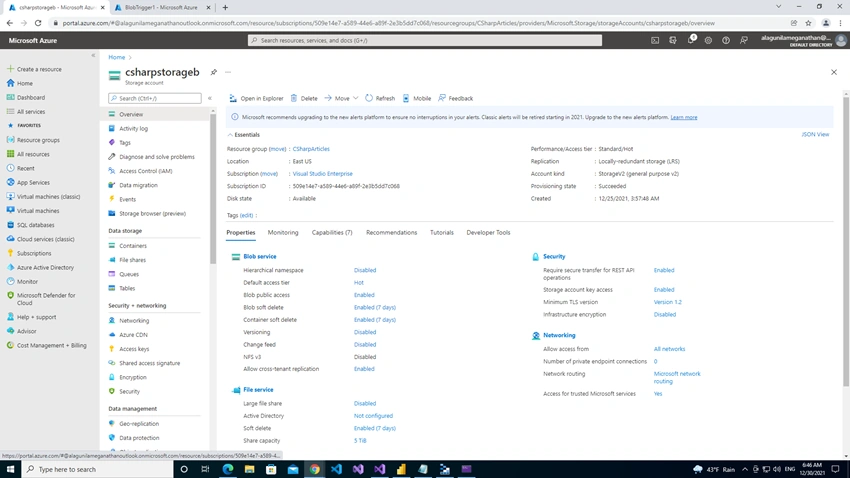 Queue Trigger in Visual Studio