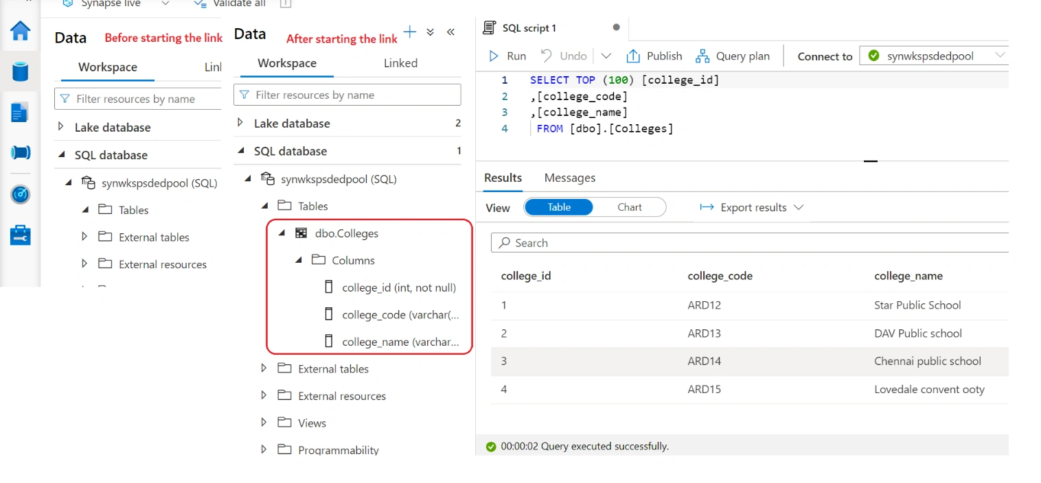 Create Azure Synapse Analytics Link For SQL