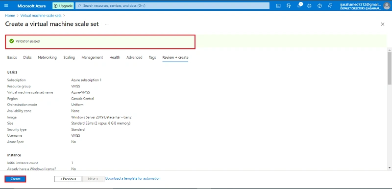 Create Azure virtual machine scale sets