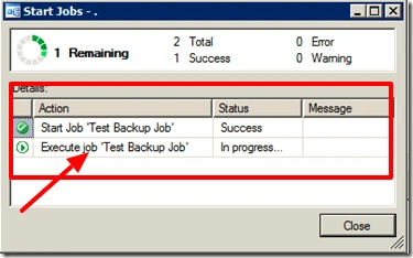 Start job at step