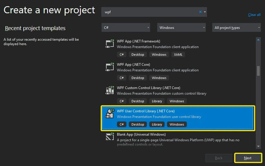 WPF user control library