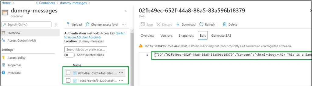 Create Container and Upload Blob using Azure Function in .NET Core