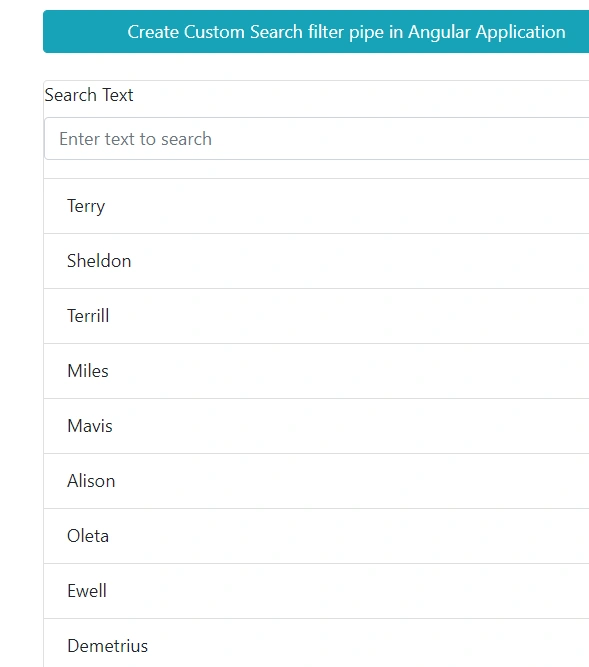 Custom search filter