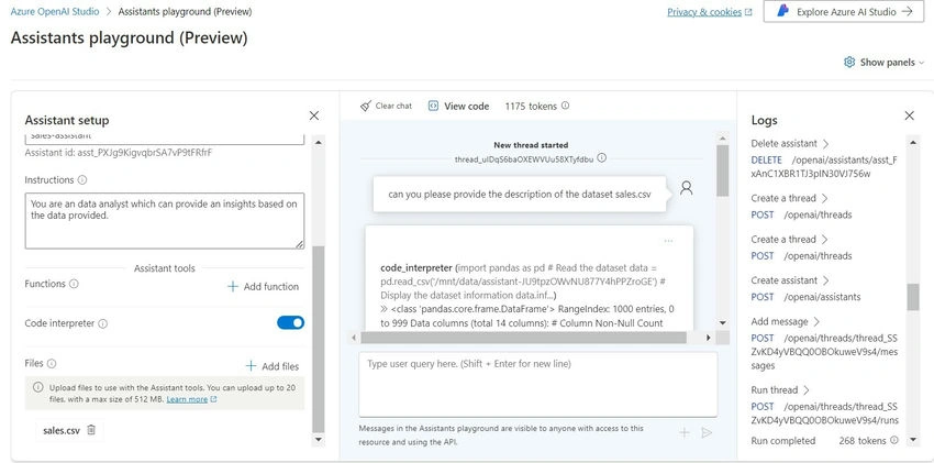 Chat section
