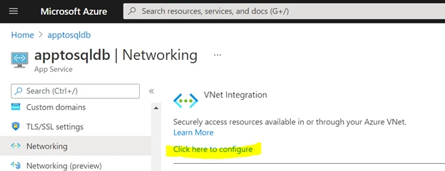 How To Enable Virtual Network Integration In App Service In Azure