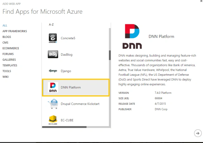 DNN web app