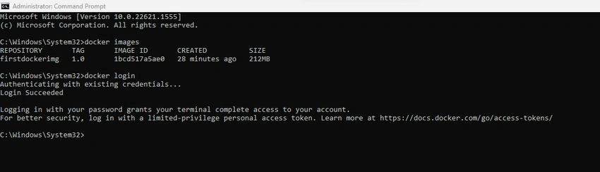 Docker image of web application