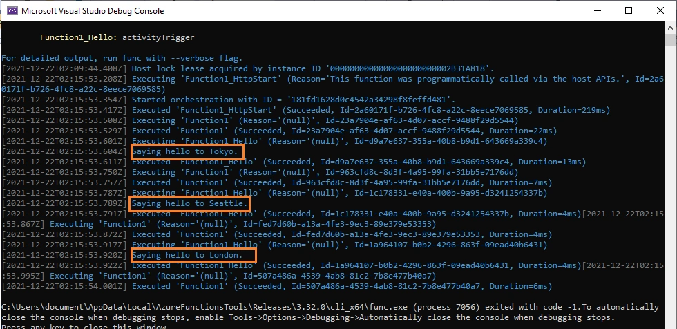 Create Azure Durable Function in Visual Studio