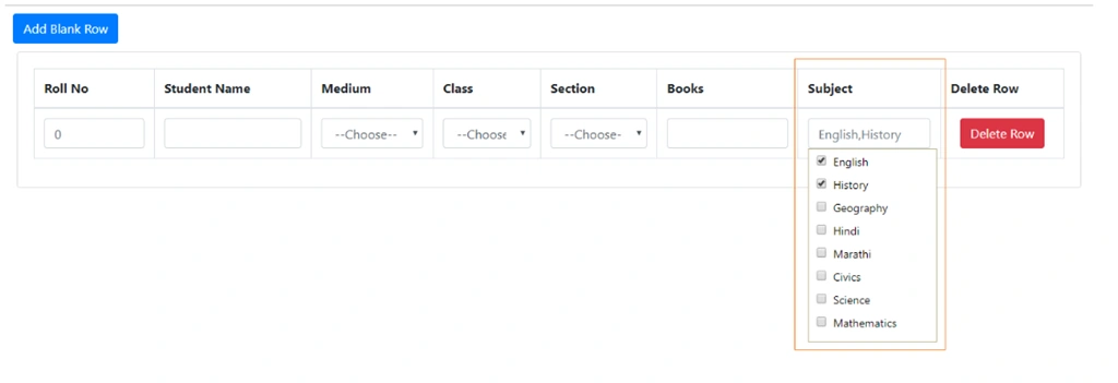Create Dynamic Row With Custom MultiSelect Dropdowns In Angular 8