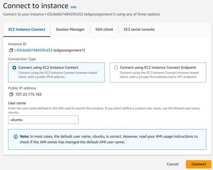 Connect to EC2 instance