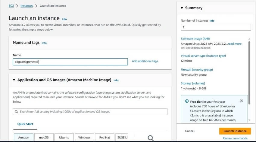 Launch an instance