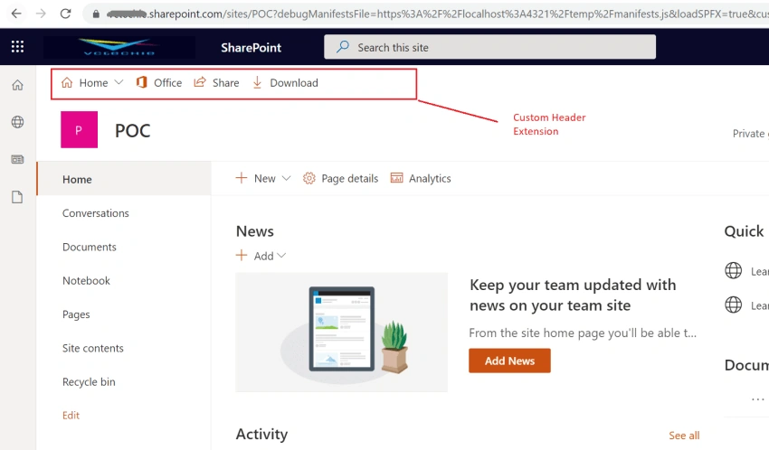 Create Extension with SharePoint Framework(SPFx)
