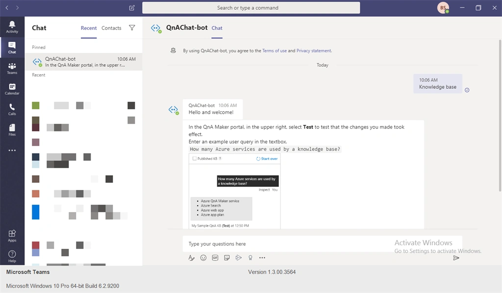 Create FAQ BOT using QnA Cognitive Service and Integrate BOT Service to the Microsoft Teams