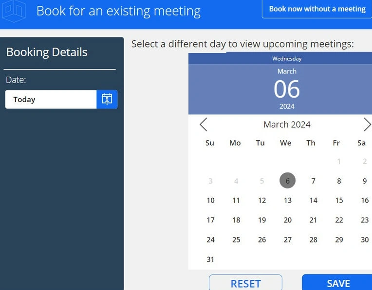 Book for an existing meeting