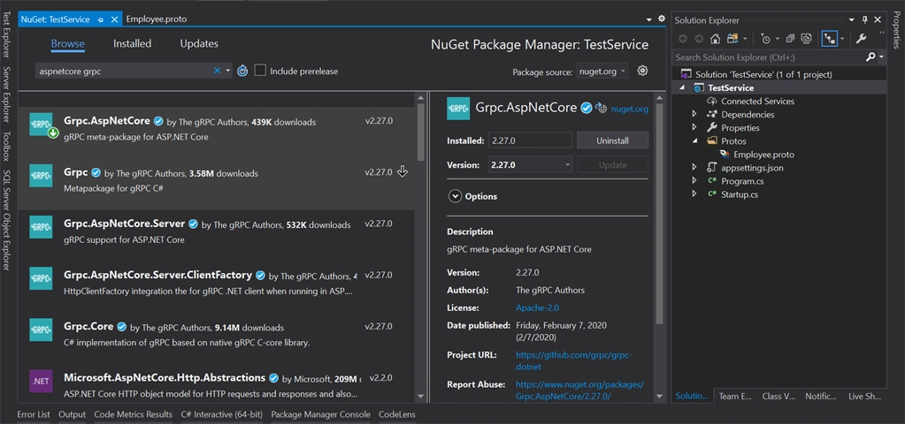Create gRPC Server Application With .Net Core