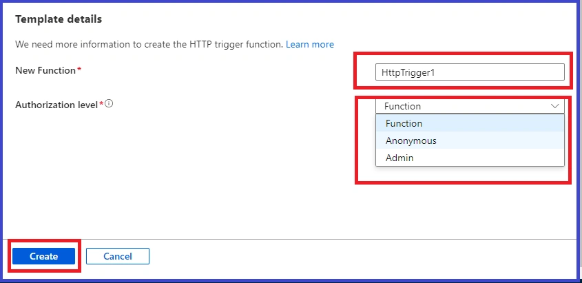 Http Trigger Function in Azure Portal