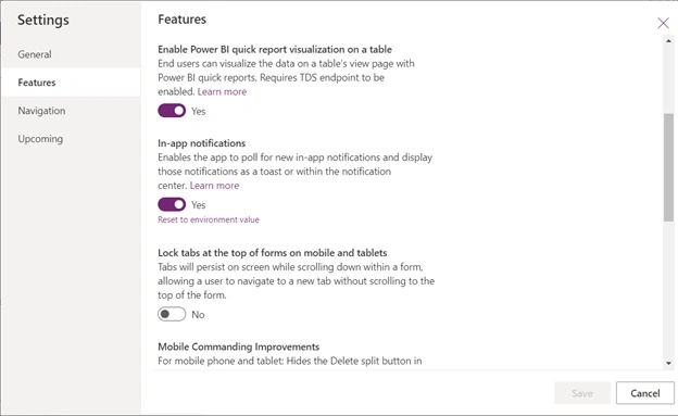 Navigate to Features