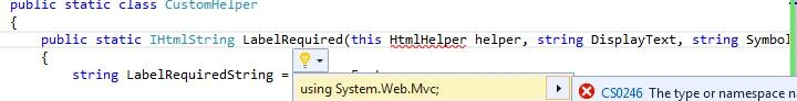 Create Label Required HTML Helper With Required Symbol
