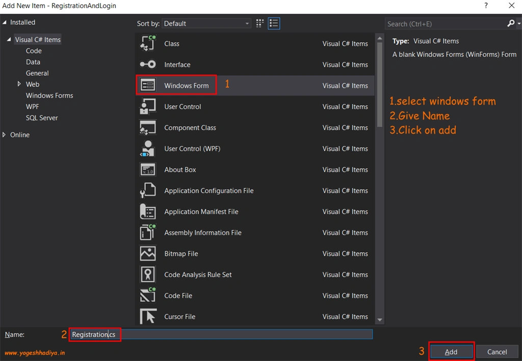 Create Login(Sign In) And Registration (Sign Up) Form In C# Windows Form With Database