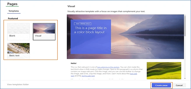Create Page