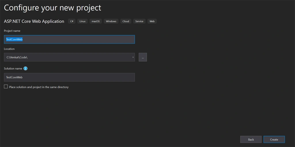 Create .Net Core API Application