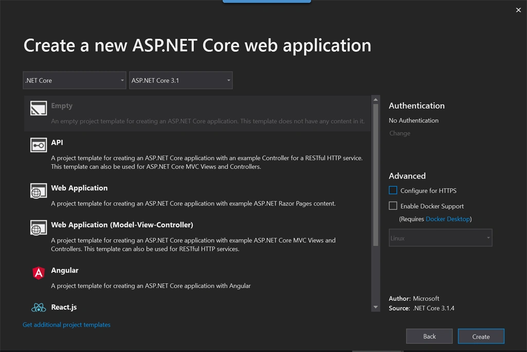 Create .Net Core API Application