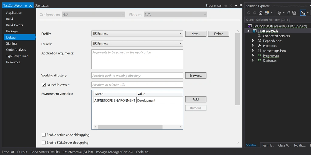 Create .Net Core API Application