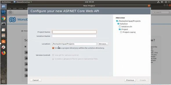 Create .NET Core Web API (C#) In MonoDevelop On Ubuntu 18.04