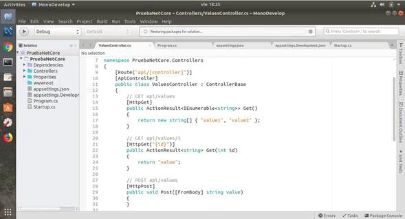 Create .NET Core Web API (C#) In MonoDevelop On Ubuntu 18.04