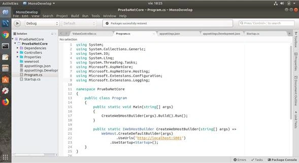 Create .NET Core Web API (C#) In MonoDevelop On Ubuntu 18.04